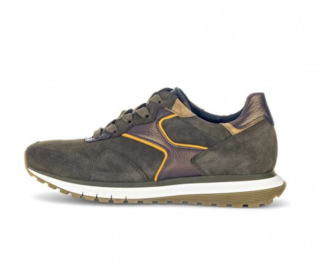 Gabor Damen Sneaker Low Grün - Materialmix Leder