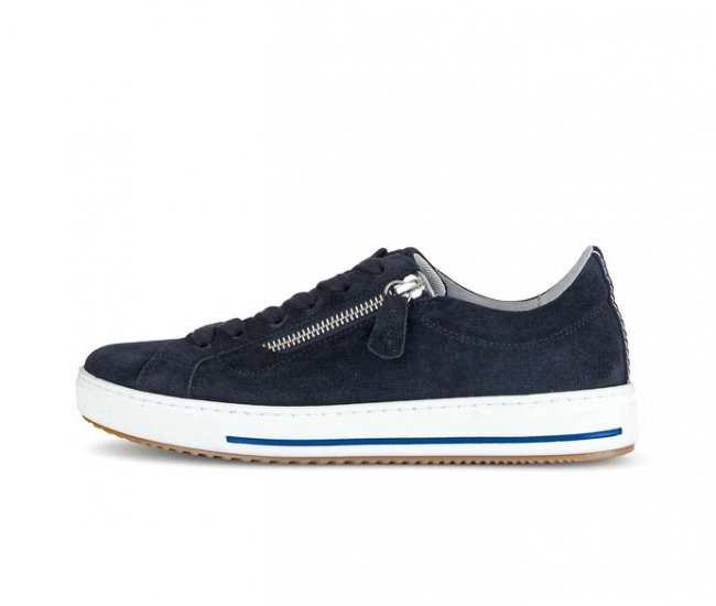 Gabor Damen Sneaker Low Blau - Rauleder