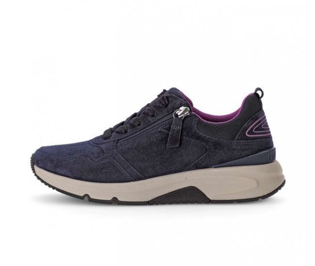 Gabor Damen Sneaker Low Blau - Materialmix Leder/Lederimitat