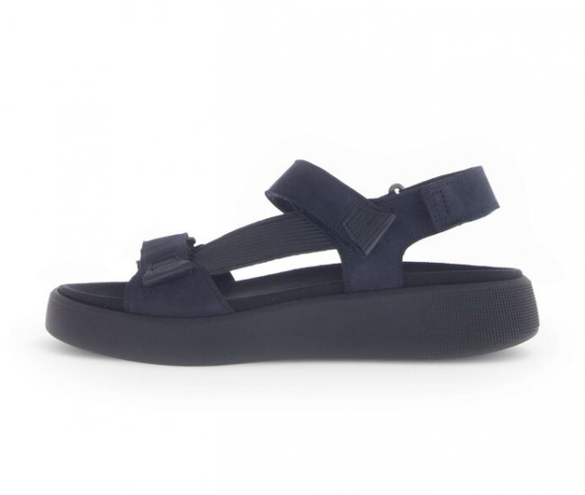Gabor Damen Riemchensandale Blau - Materialmix Leder