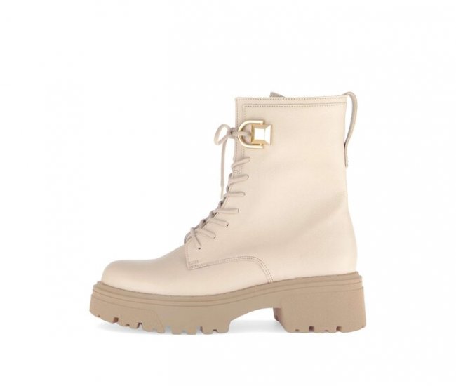 Gabor Damen Biker Boots Beige - Glattleder