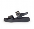 Gabor Damen Plateau Sandale Schwarz - Glattleder