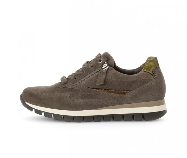 Gabor Damen Sneaker Low Braun - Materialmix Leder