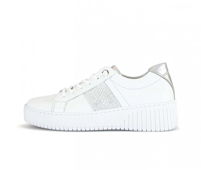 Gabor Damen Sneaker Low Weiß - Materialmix Leder