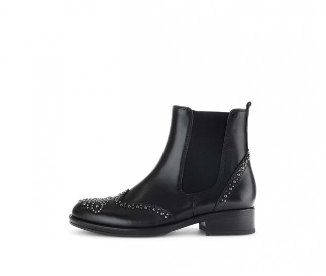Gabor Damen Chelsea Boot Schwarz - Glattleder