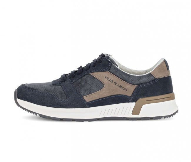 Pius Gabor Herren Sneaker Low Blau - Materialmix Leder/Textil