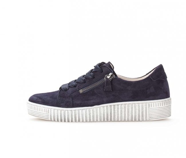 Gabor Damen Sneaker Low Blau - Rauleder