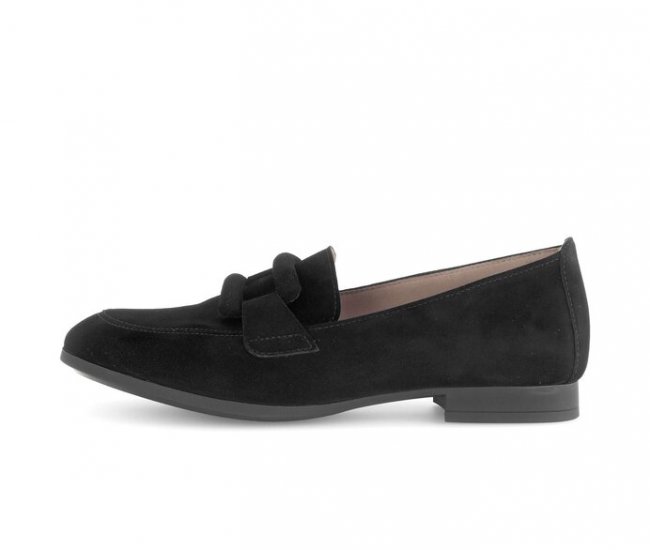 Gabor Damen Slipper Schwarz - Rauleder