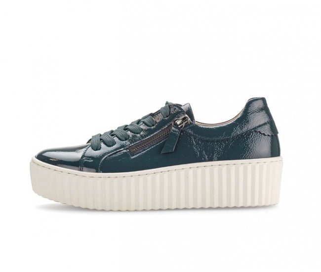 Gabor Damen Sneaker Low Grün - Lackleder