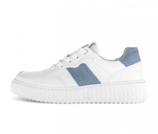 Gabor Damen Sneaker Low Weiß - Materialmix Leder/Lederimitat