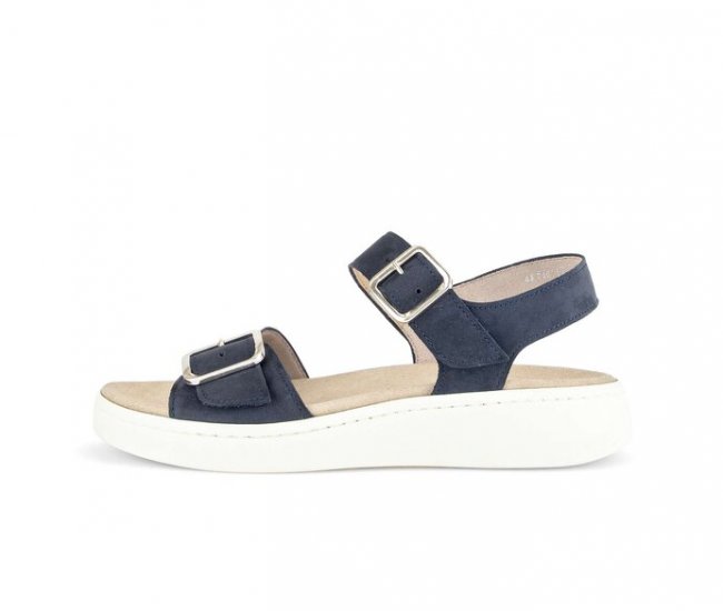 Gabor Damen Plateau Sandale Blau - Rauleder