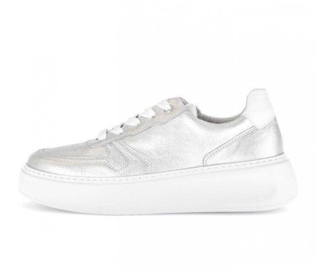 Gabor Damen Sneaker Low Silber - Materialmix Leder