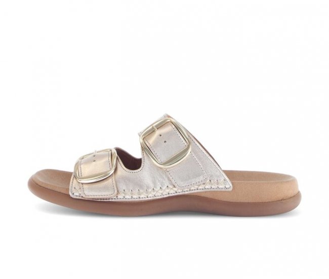 Gabor Damen Pantolette Gold - Effektleder