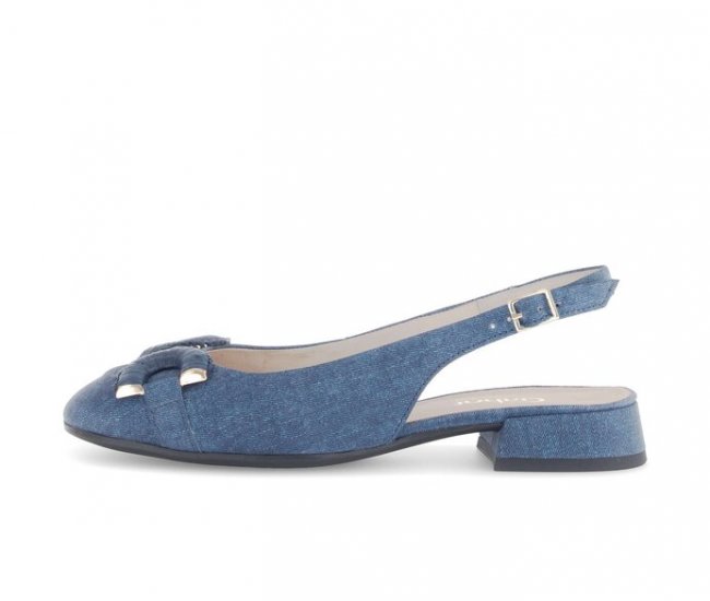 Gabor Damen Slingpumps Blau - Rauleder