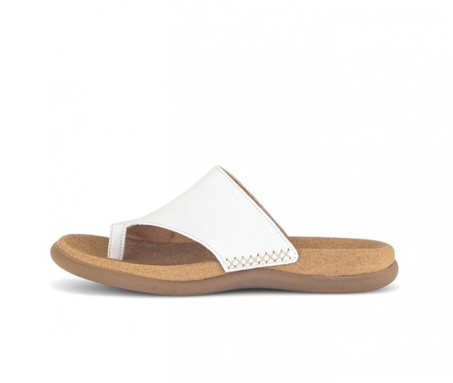 Gabor Damen Zehentrenner Creme - Glattleder