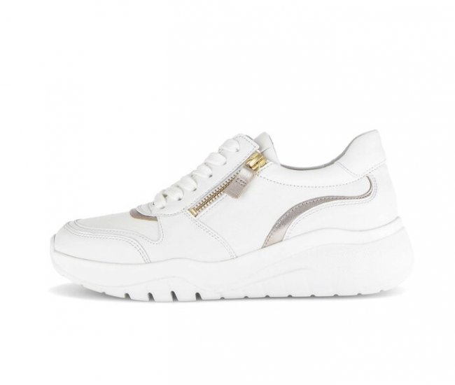 Gabor Damen Sneaker Low Creme - Materialmix Leder