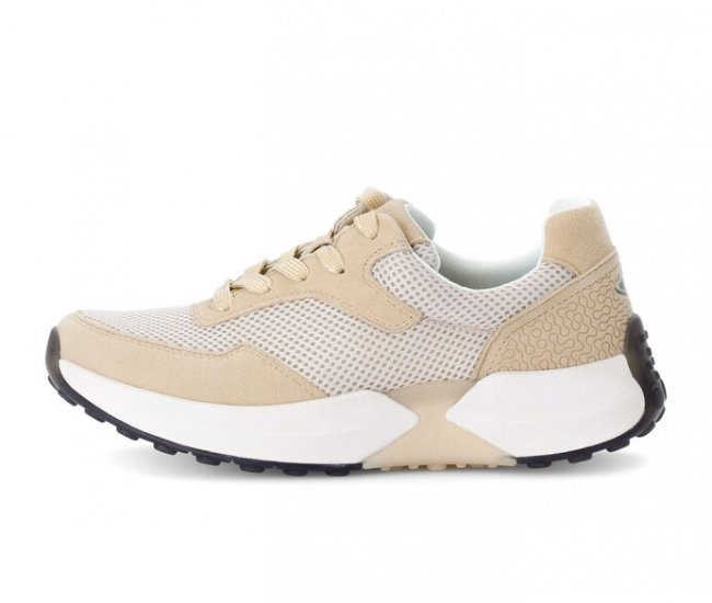 Gabor Damen Sneaker Low Beige - Materialmix Leder/Lederimitat