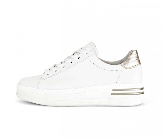 Gabor Damen Sneaker Low Weiß - Materialmix Leder