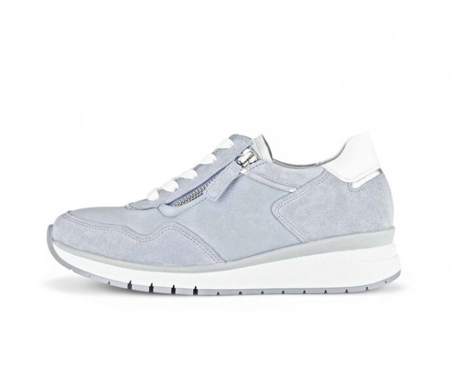 Gabor Damen Sneaker Low Blau - Materialmix Leder/Lederimitat