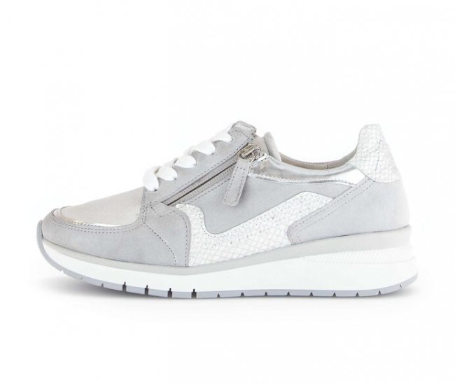 Gabor Damen Sneaker Low Grau - Materialmix Leder/Lederimitat