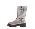 Gabor Damen Biker Boots Grau - Effektleder