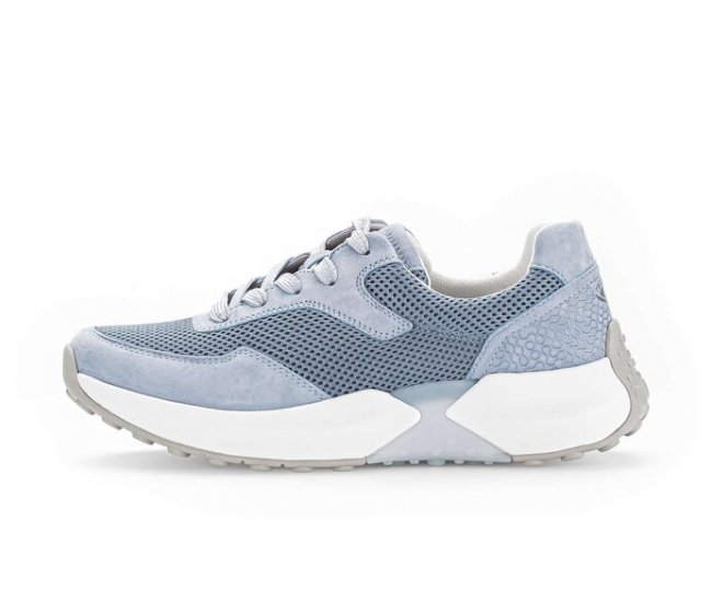 Gabor Damen Sneaker Low Blau - Materialmix Leder/Lederimitat
