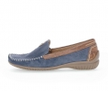 Gabor Damen Mokassin Blau - Materialmix Leder