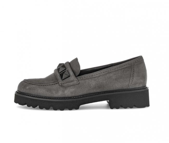Gabor Damen Loafer Grau - Rauleder
