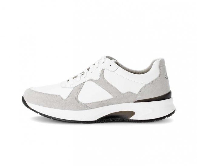 Gabor Herren Rollingsoft Sneaker Low Weiß - Materialmix Leder
