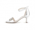 Gabor Damen Riemchensandale Silber - Materialmix Leder
