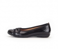 Gabor Damen Sportliche Ballerina Schwarz - Lackleder