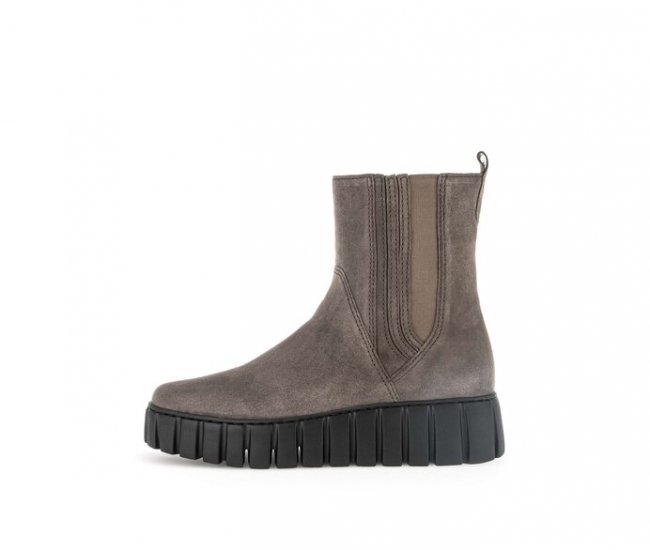 Gabor Damen Plateau Stiefelette Grau - Rauleder