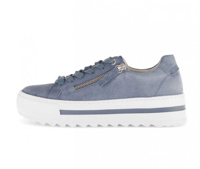Gabor Damen Sneaker Low Blau - Rauleder