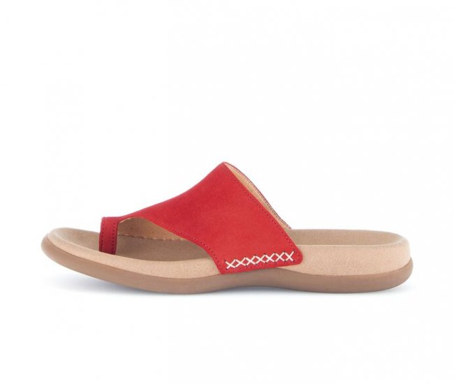 Gabor Damen Pantolette Rot - Rauleder