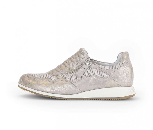 Gabor Damen Sneaker Low Beige - Materialmix Leder/Lederimitat