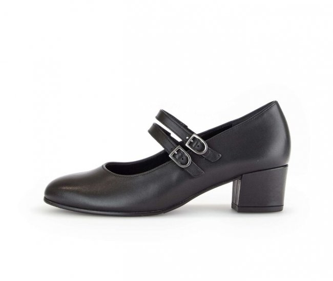 Gabor Damen Spangenpumps Schwarz - Glattleder