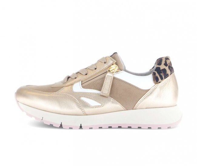 Gabor Damen Sneaker Low Gold - Materialmix Leder