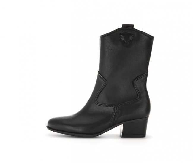 Gabor Damen Cowboy Boots Schwarz - Glattleder