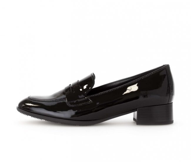 Gabor Damen Hochfrontpumps Schwarz - Lackleder