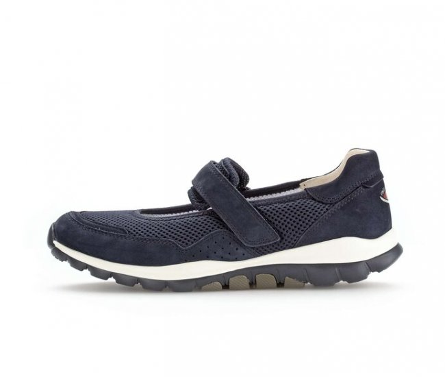Gabor Damen Sneaker Low Blau - Materialmix Leder/Lederimitat