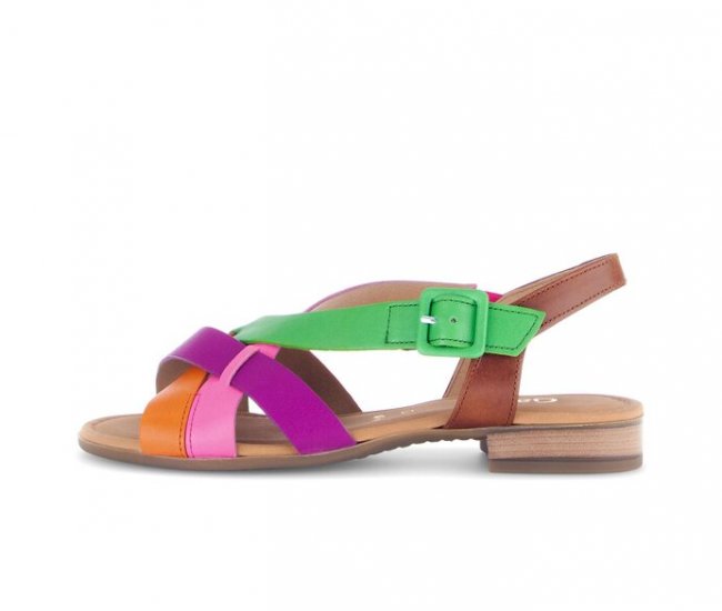 Gabor Damen Riemchensandale Multicolour - Materialmix Leder