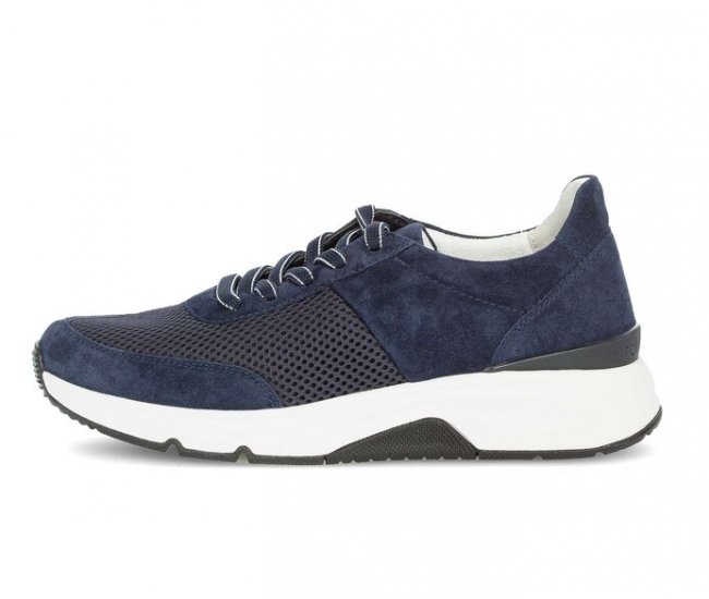 Gabor Damen Sneaker Low Blau - Materialmix Leder/Lederimitat
