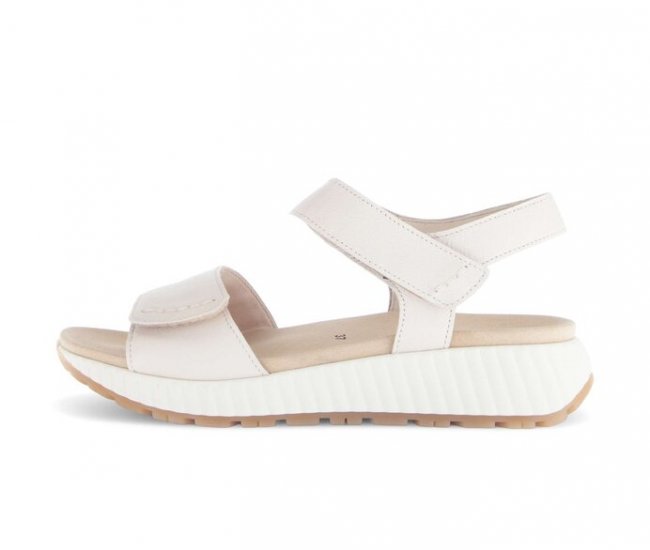 Gabor Damen Riemchensandale Creme - Glattleder