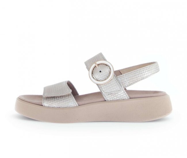 Gabor Damen Riemchensandale Gold - Effektleder