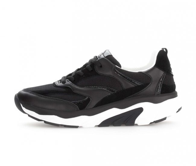Gabor Damen Sneaker Low Schwarz - Materialmix Leder/Lederimitat
