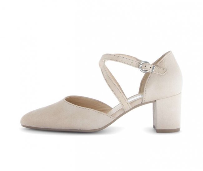 Gabor Damen Spangenpumps Beige - Rauleder