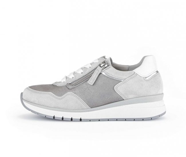 Gabor Damen Sneaker Low Grau - Materialmix Leder/Lederimitat