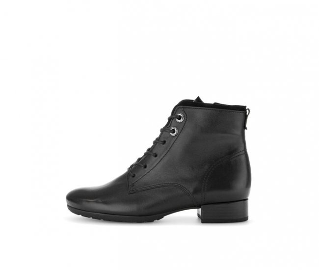Gabor Damen Schnürstiefelette Schwarz - Glattleder