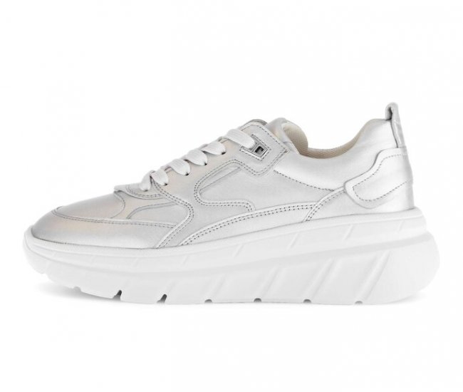 Gabor Damen Sneaker Low Silber - Effektleder