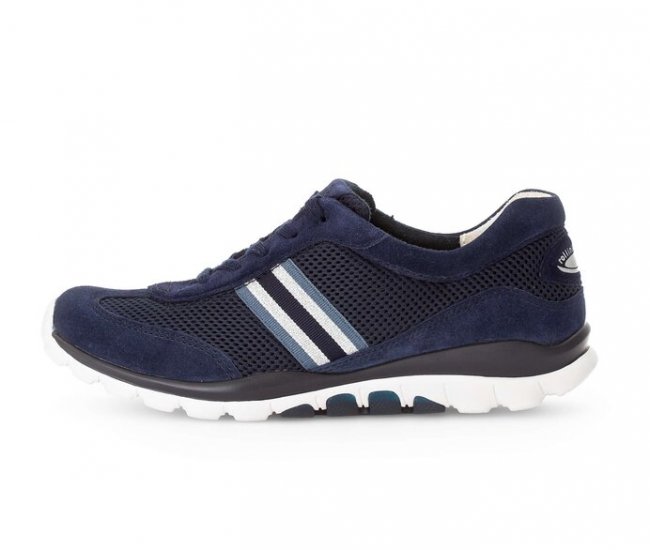 Gabor Damen Sneaker Low Blau - Materialmix Leder/Lederimitat